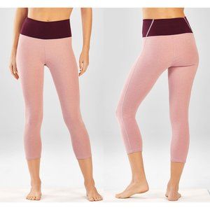 Fabletics High Waisted Heathered Crop Leggings XS
